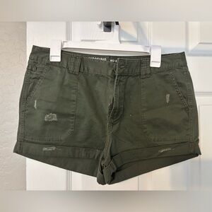 Mossimo Supply Co Green Cargo Shorts with Cuffed Hem